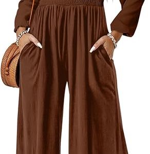 DOKOTOO Women's Casual Loose Overalls Jumpsuits One Piece Sleeveless Wide Leg Long Pant Rompers With Pockets