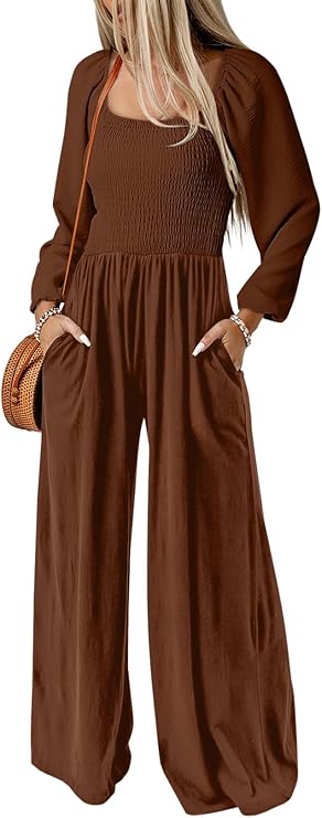 DOKOTOO Women's Casual Loose Overalls Jumpsuits One Piece Sleeveless Wide Leg Long Pant Rompers With Pockets