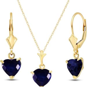 Gold GG 14K pure white rose and yellow gold jewelry set