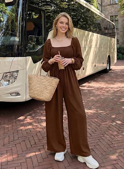 DOKOTOO Women's Casual Loose Overalls Jumpsuits One Piece Sleeveless Wide Leg Long Pant Rompers With Pockets - 图片 3