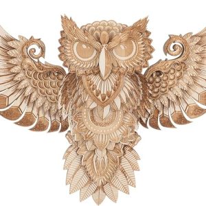 jojofuny Rustic Wood Owl Wall Decor