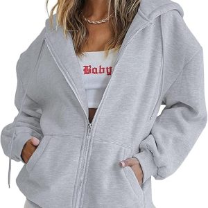 PRETTYGARDEN Women's 2026 Zip Up Y2K Hoodies Casual Long Sleeve Sweatshirts Fall Spring Track Jackets with Pockets